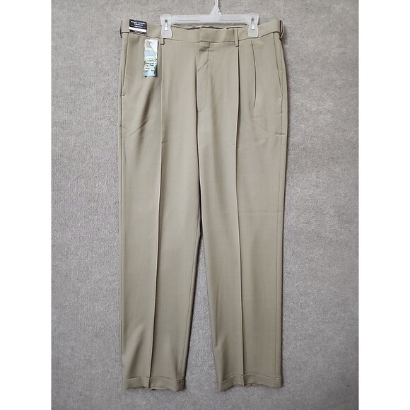 slim fit dress slacks Haggar Premium Comfort Dress Pants, Pleated Front in Dark Chocolate